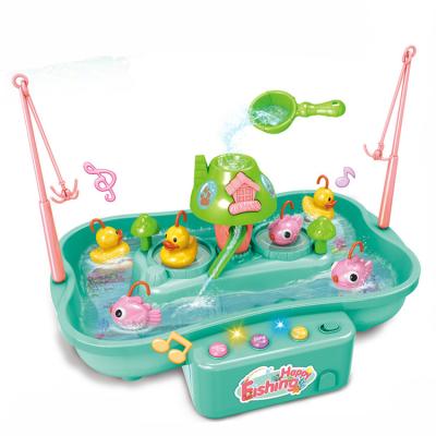 China With music and light Duck electric fishing toy playing water toy multifunctional fishing toy set with music and light children playing house game for sale