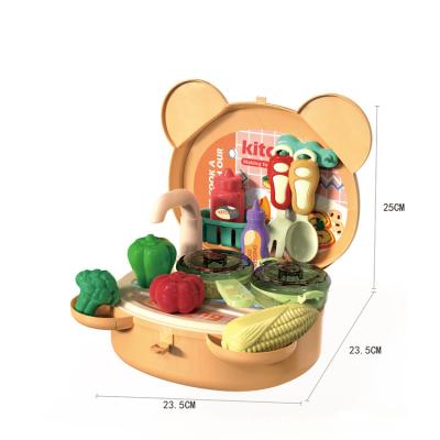 China Pretend toy Pet single shoulder backpack simulation kitchen food toys children's home cooking table simulation kitchen food toys for sale