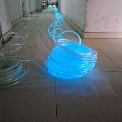 China New Polymer Item Supper Glow Twisted 6.0mm Side Glow Fiber Optic Cable Light For Outdoor Lighting Decoration for sale