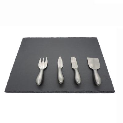 China Sustainable Hot Retail New Products Black Natural Slate Dinner Dishes for sale