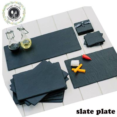 China Factory direct sales viable black slate natural stone tableware for wholesale for sale