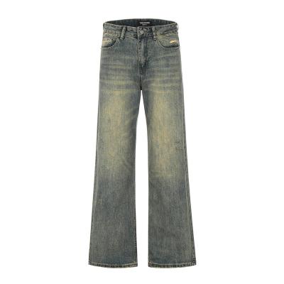 China QUICK DRY Factory direct flared jeans for men washed and worn to make old baggy wide-leg jeans for sale