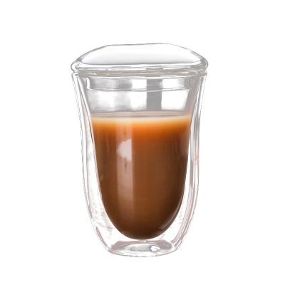 China Hot Selling Viable High Borosilicate Glass Cup Turkish Style Double Walled Glass Cup With Glass Lid for sale