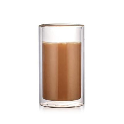 China Best Selling Borosilicate Glass Mug Tea Milk Cup Wine Glass Mug Viable Heat Resistant Double Wall for sale