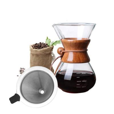 China WITH LID Classic Heat Resistant Glass Coffee Sharing Pot 4 Cup Glass Coffee Carafe With Wood Handle for sale