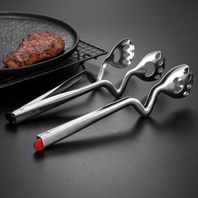 China Amazon Kitchen Instrument Stainless Steel Bread Toast Viable Hot Cat Claws Food Clips GRILL Clip Kitchen Tongs Food Tongs for sale