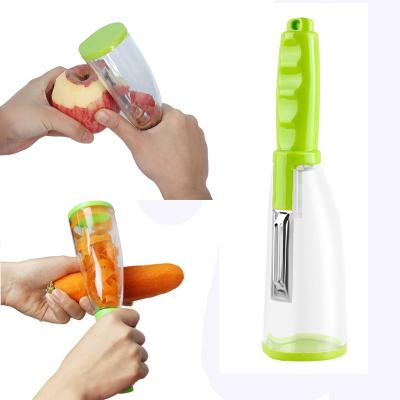 China Sustainable Fruit and Vegetable Peeler Storage Type Peeler Kitchen Tools With Barrel Multifunctional Peeler for sale