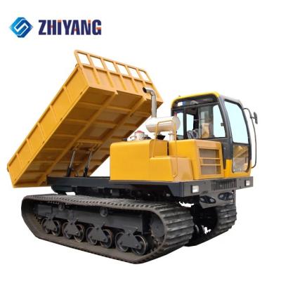 China Machinery Repair Shops ZHIYANG 10ton Rubber Track Crawler Carrier / Tracked Dumper For Sale for sale