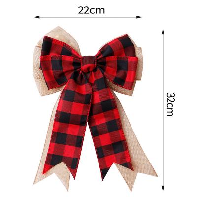 China Trend Wholesale Burlap Fabric Christmas Ribbons Roll Gift Bows Wide Wired Christmas Burlap Edged Ribbon for sale