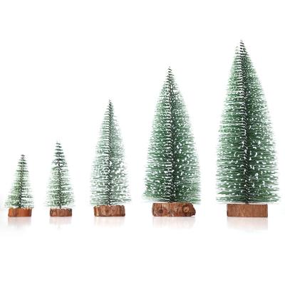 China Mini Plastic Christmas Decorations Christmas Tree Ornaments Pine Needle Tree for sale