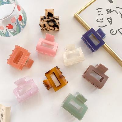 China Hot Selling Korean Fashion Small Square Design Women Hair Accessories Acrylic Hair Claw Clips For Girls 2021 for sale