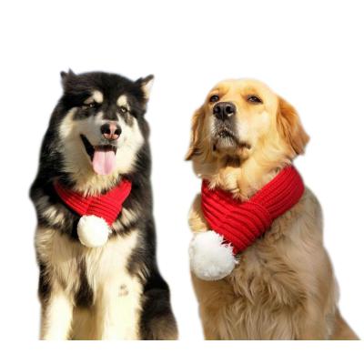 China Medium Large Sustainable Pet Christmas Dog and Cat Scarf Retriever Wool Scarf for sale