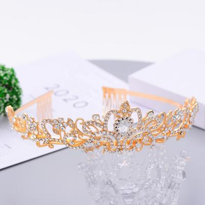 China Bridal Princess Bride Luxury Crowns Fashion ElegantPageant Diamond Queen Wedding Tiaras Prom Crown Party Costume For Women for sale