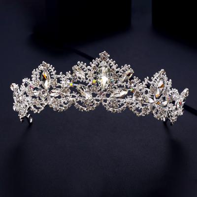 China Fashion Crystal Diamond Princess Bridal Tiara Crown Luxury Queen Crown Wedding Metal Hair Ornament Birthday Party Hair Accessories for sale