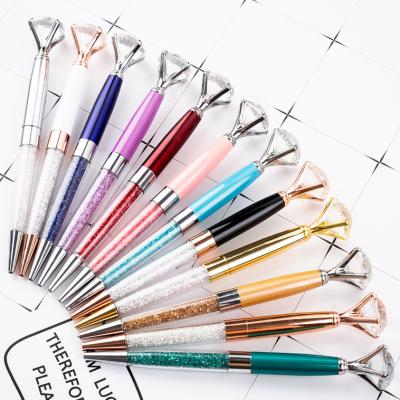 China Wholesale Fashion RTS Diamond Metal Ballpoint Pen Gift Wholesale Crystal Advertising Pens Large With Custom LOGO for sale