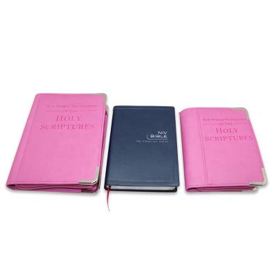 China High Quality High Quality Zipper Bible Book Covers Custom Made Bible Book Protector PU Leather Book Holder Customized for sale