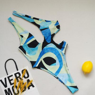 China 2021 Swimwear Plus Size Breathable Printing Women Swimwear New Multicolor One Piece Sports Swimwear Suit for sale