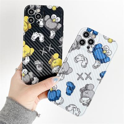 China 2021 Anti-drop Fancy Cartoon Carbon Fiber Hybrid Cell Phone Case For iPhone 12 Pro 11 XS Max Cover Fundas De Moviles Phone for sale