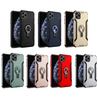 China iPhone 11 Max Case Shockproof Cover For Magnetic iPhone 12 Max Cover Anti-fall Metal Finger Ring Holder Case For 12mini pro for sale