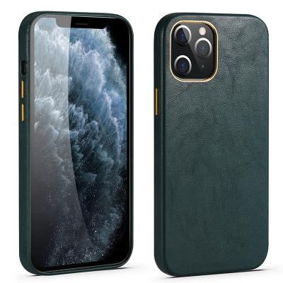 China Original Anti-fall Genuine Leather Case For iPhone 12 Pro Case Luxury Real Leather Phone Back Cover For iPhone 11 pro 12mini max for sale