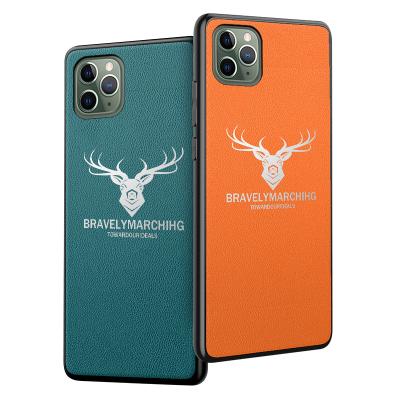 China Luxury Anti-fall Silicone Leather Shockproof Deer Phone Case For Apple iPhone 12 11 Pro Max Mini X XS XR 8 7 Plus for sale