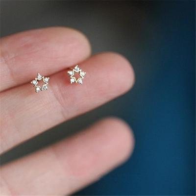 China Simple Vintage Star Stud Earrings For Women Crystal Exquisite Small Wedding Party Jewelry Gift for sale