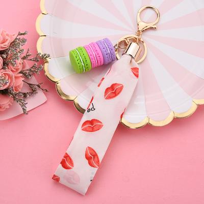 China Promotion Gift Women Harden Key Chain Key Ring Jewelry Best Party Gift Letter-Chain Ribbon Hand Car Key Pendant Rope for sale