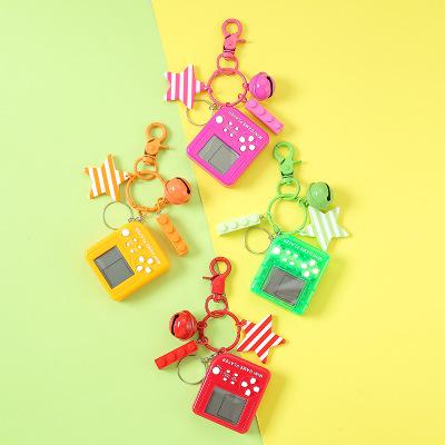 China Color Macaron Toy Console Promotion Gift HJ Mini Game Key Chain Handheld Game Player for sale