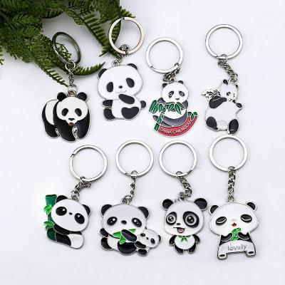 China Promotion Gift Metal Cute Jewelry Animal Key Chain For Bags Car Key Ring Kids Panda Keychain Gift Pendant for sale