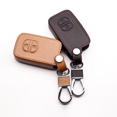 China Eco-friendly Car Key Holder Case FOB Key Leather Cover For Toyota Camry Highlander Crown Prado Land Cruiser Hilux Prius Car Key Cover Shell for sale