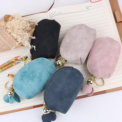 China Brand New Eco-friendly Fashion Ladies PU Leather Mini Wallet Card Key Holder Small Zipper Coin Purse Clutch Bag Handbag Floral Pendant Bag for sale