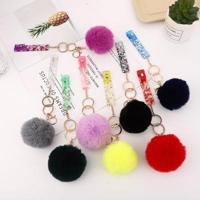 China Wholesale Custom Bank ATM Card Grabber Love Ball Blast Key Chain Grabber Promotion Gift Huajing Plastic Debit Credit Clip For Long Nails for sale