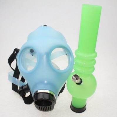 China Glow in the Dark Customization Gas Mask Hookah Glow in the Dark Smoking Pipe Water Shisha Silicone Halloween Hookah for sale