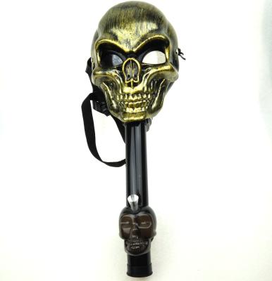 China Colorful Customization Mask Hookah Smoking Pipe Water Shisha Silicone Halloween Golden Hookah for sale