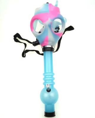 China Glow in the Dark Gas Mask Hookah Glow in the Dark Smoking Pipe Water Shisha Silicone Halloween Hookah for sale