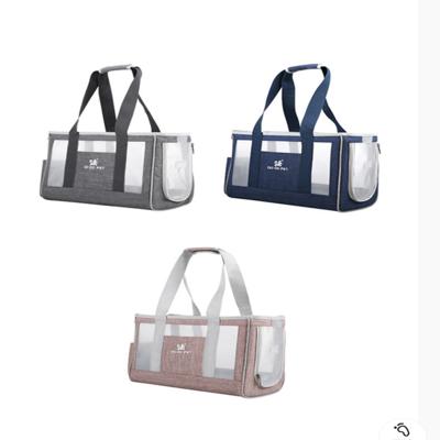 China Transparent Dog Carrier Cat Puppy Kitty Kitten Carry Bag Viable External Fashion Transparent Pet Travel Folding PU Shoulder Pet Handbag for sale