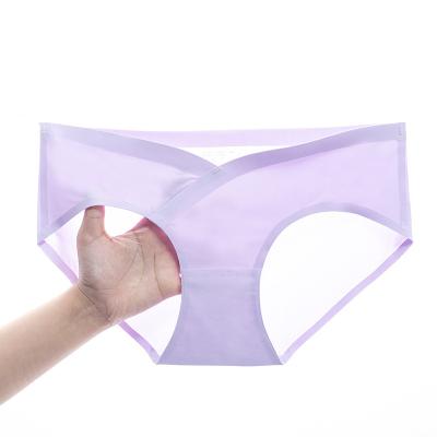 China Simple Design Brief Ladies Underwear Solid Color Pregnant Women Antibacterial Female Seamless Panties for sale