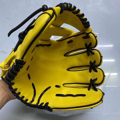 China Color Unisex Yellow Baseball Gloves H-WebÂ  Rainbow Leather for sale