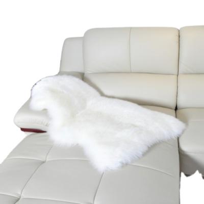 China Eco-friendly Australian Natural White Sheepskin Blanket Genuine 100 Sheepskin Cushion Chair Cover Double Seat Cover for sale