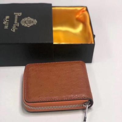 China Real Ostrich Anti-theft Leather Wallet Ostrich Skin Purse Card Holder for sale