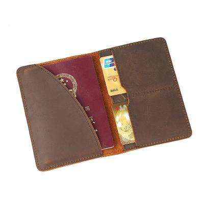 China Genuine Leather Crazy Wallet Anti-theft Layer Cowhide Horse Leather Card Holder Pocket Passport Portable Wallet Card Holder Prime for sale