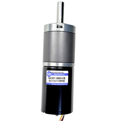 China GA36Y-3650 High Torque 12V DC Tubular Brushless Geared Motor GA36Y-3650 Totally Enclosed Planetary Gearbox Brushless Motor With Planetary Gearbox Reducer for sale