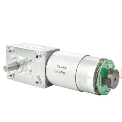 China A58-555 Totally Enclosed High Torque 24v Electric Shaft DC Double Speed ​​12v Geared Motor for sale