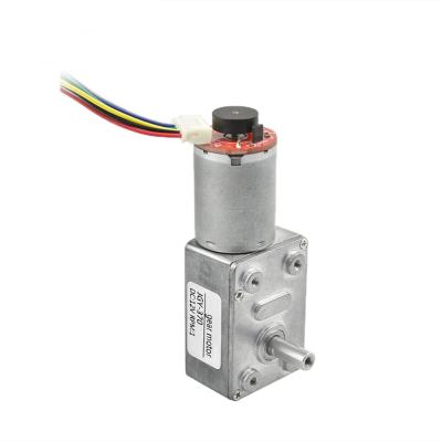 China JGY-370 14mm Totally Enclosed Shaft Reversible12 Volt DC Gear Motor Self-locking Worm Gearbox with Encoder for sale