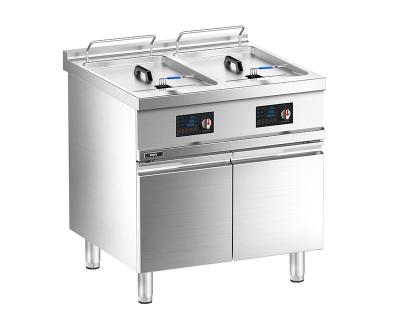 China Floor Western Electric Double-tank Deep Fryer with Cabinet for sale