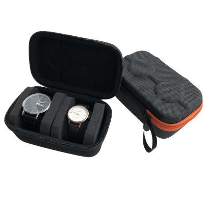 China High Quality Shockproof Watch Case EVA Hard Shell Carrying Double Watch Storage Display Case for sale