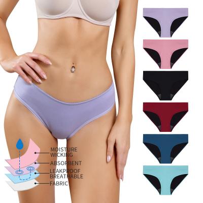 China Bragas Antibacterial Menstrual 4 Layers Leak Proof Bamboo Menstrual Period Panties Physiological Period Panties For Women Breathable for sale