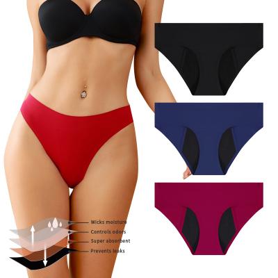 China OEM Menstrual Menstrual 4 Layers Antibacterial Leakproof Underwear Panties Ice Silk Menstrual Period Panties For Women for sale