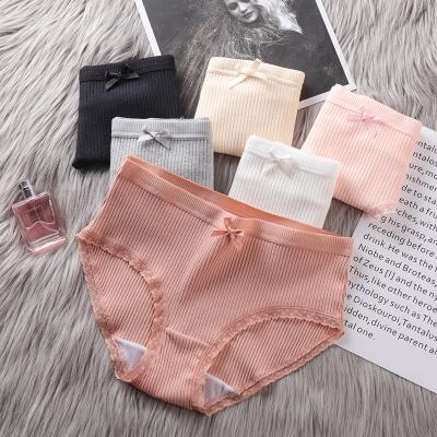 China Hot Sale Antibacterial Ladies Lace Up Lady Underwear Sexy Fashion Rainbow Panties Popular Custom Cotton Classic Style For Women for sale