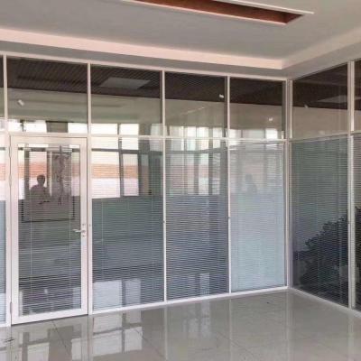 China Modern Modern Design Used Double Desk Tempered Glass Top Design Used Partition Wall For Office Glass Division for sale